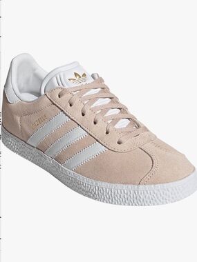 Kids Adidas Gazelle Low Top Suede Sneaker in Blush and White Big Kids Size 6.5